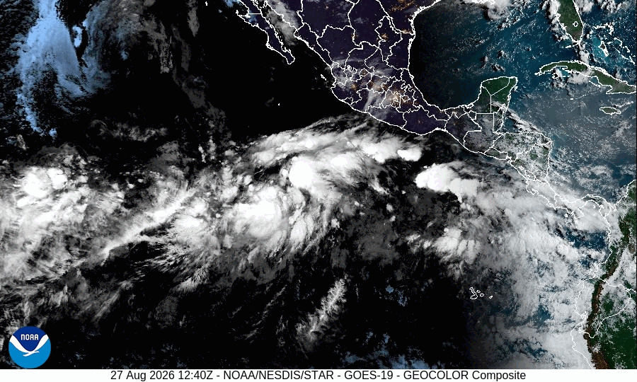 Tropical Storm Lowell Peak Intensity Satellite Image Animation