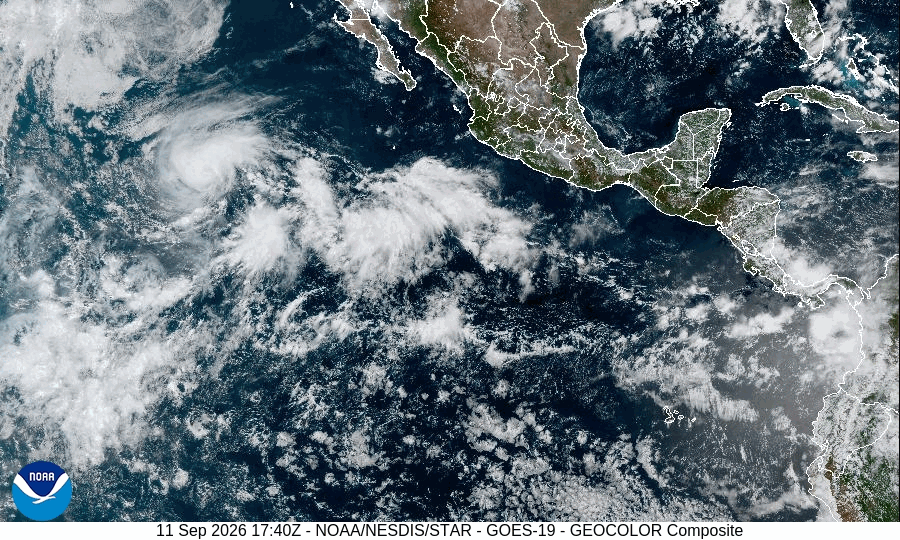 Tropical Storm Norbert (2026) Peak Intensity Satellite Image Animation