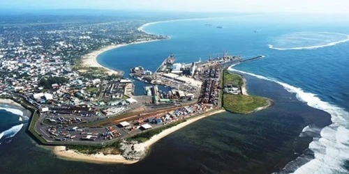Aerial view of the the Port of Toamasina, Madagascar