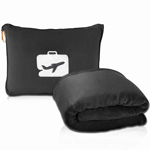 EverSnug Travel Blanket and Pillow - Premium Soft 2 in 1 Airplane Blanket with Soft Bag Pillowcase