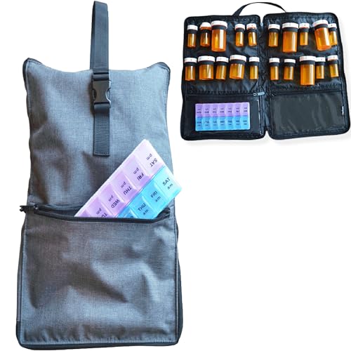 RAZBAG Pill Bottle Organizer Bag - Portable Medicine Organizer Large