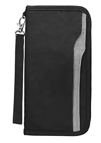 ZOPPEN RFID Travel Passport Wallet & Documents Organizer Zipper Case.